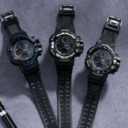 YIKAZE-S10 Black Digital Sports Watch – Waterproof Military LED Chronograph for Men