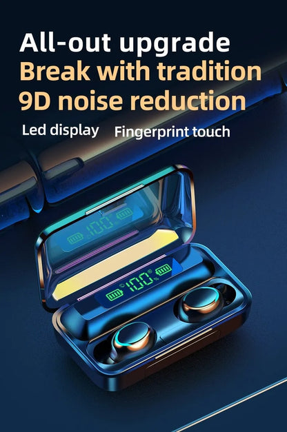 F9 A Plus TWS Wireless Earbuds – Waterproof, HD Calling & LED Display with power Bank