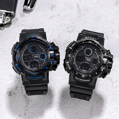 YIKAZE-S10 Black Digital Sports Watch – Waterproof Military LED Chronograph for Men
