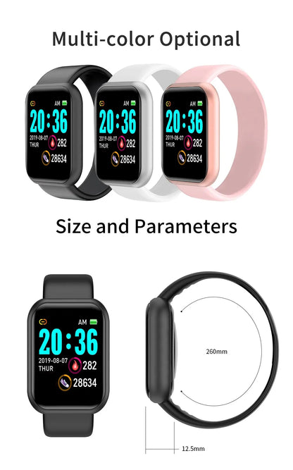 Y68 Real Step Count Smart Sports Watch – Fitness Tracker with GPS & Music Control for Android & iOS