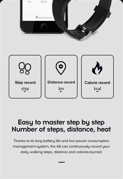 116-Plus Smart Watch with Real Step Count & Multi-Function Fitness Tracker | Unisex Android & iOS Compatible