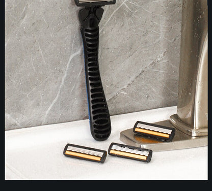 3-Layer Reusable Razor with Imported Blades – Men &amp; Women Triple Blade Shaver