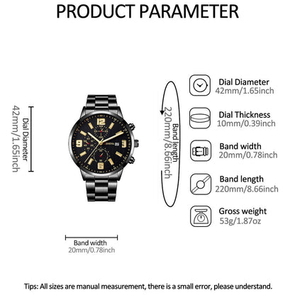 Q-2157 Men’s Quartz Watch &amp; Luxury Bracelet Set – Business &amp; Leisure Style