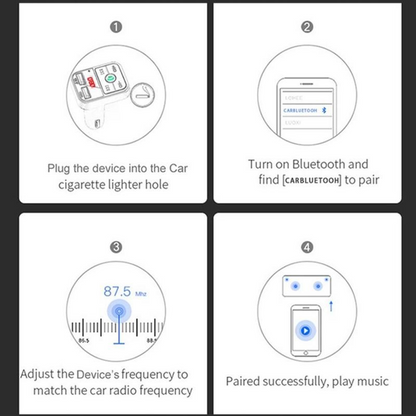 OLAF Car Bluetooth 5.0 FM Transmitter & Dual USB Car Charger – 3.1A Fast Charging MP3 Receiver