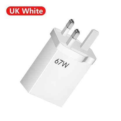 67W Fast Charger USB Type-C Quick Charge for Xiaomi Mi 13/12/11 Pro Ultra & Redmi Note Series