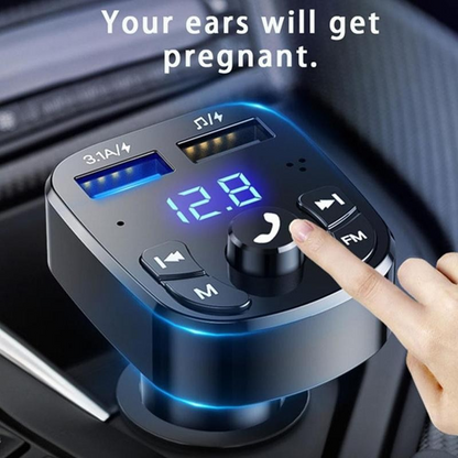 OLAF Car Bluetooth 5.0 FM Transmitter & Dual USB Car Charger – 3.1A Fast Charging MP3 Receiver
