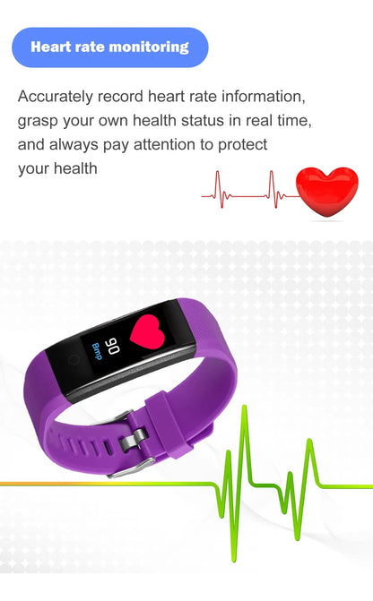 Q1 Smart Watch – Bluetooth Sports Fitness Bracelet with Heart Rate & Waterproof Design