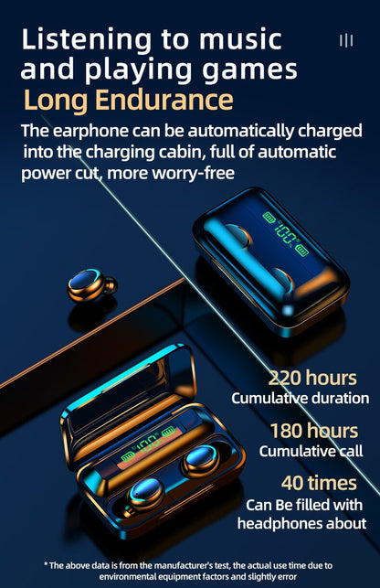 F9 A Plus TWS Wireless Earbuds – Waterproof, HD Calling & LED Display with power Bank