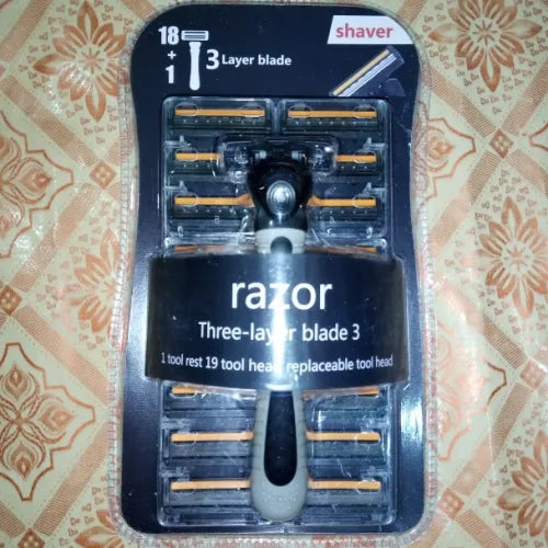 3-Layer Reusable Razor with Imported Blades – Men &amp; Women Triple Blade Shaver