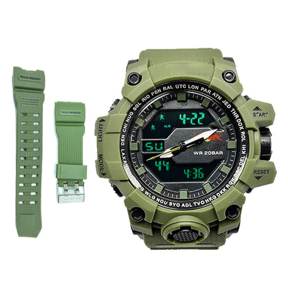 Military Mud Resist Dual Time Waterproof Sports Watch – Analog Digital Men’s Watch with Alarm &amp; Stopwatch